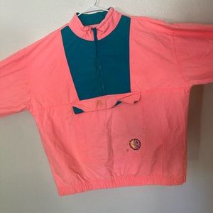 Vintage 80s Pacific Coast Highway Neon Anorak Windbreaker - XL